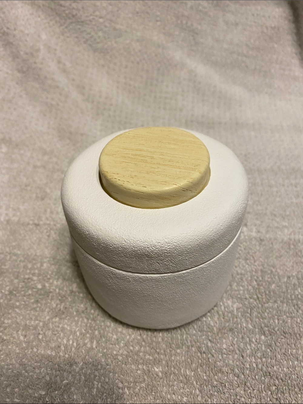 Threshold White Ceramic Jar with Light Wood Lid